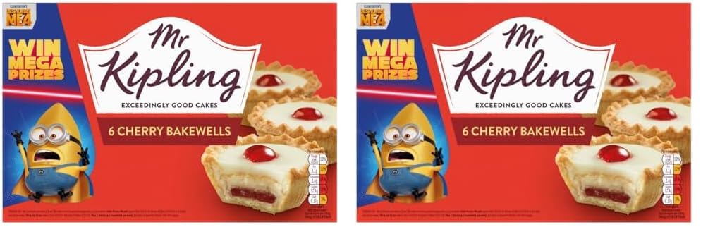 Mr Kipling Cherry Bakewells Pastry, 285g (Pack of 2)