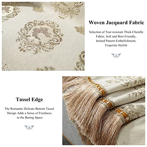 Stacypik Retro Woven Jacquard Boho Couch Cover For Dogs,Victorian Tassel Sofa Cover,Pets Furniture Cover Protector For 2 Cushion Futon Loveseat Sofa Stylish Throws Cover Blankets Easy Install-71X118In #TOP4