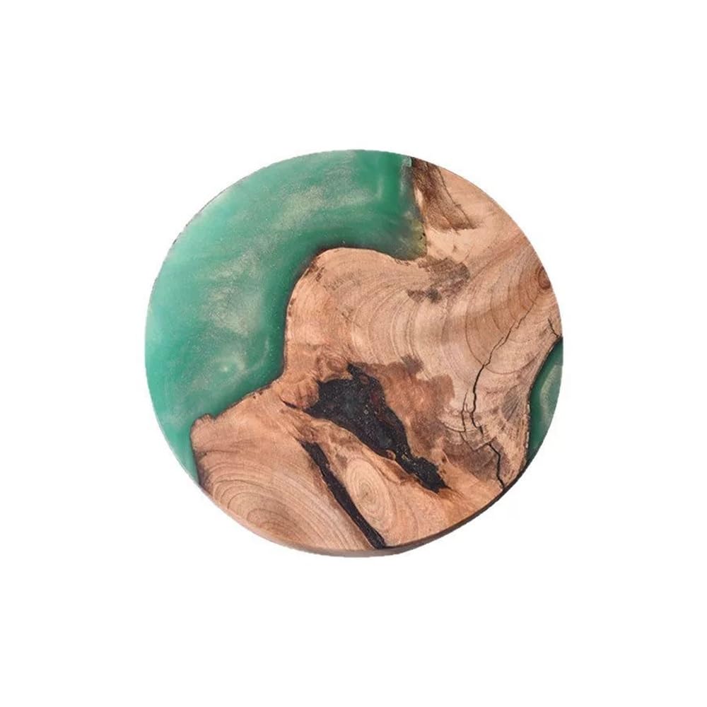 4Pcs Hadmade Drink Coaster Set Modern Wooden Coasters Epoxy Resin Coster For Coffee Table Tabletop Decorative Artwork(C set of 4)