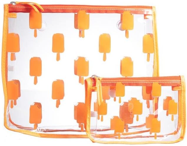BOGG BAG Clear Designer Zipper Insert (Set of 2) Travel Organizer Storage Pop In Original Bogg and Baby (Orange Popsicle) BOGG BAG Clear Designer Zipper Insert (Set of 2) Travel Organizer Storage Pop In Original Bogg and Baby (Orange Popsicle)