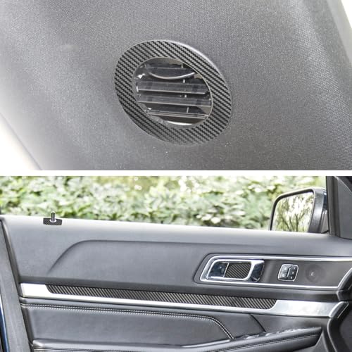 Image of YAMUDA Compatible with 37 PCS Decorative Interior Protection Carbon Fiber Sticker for Ford Explorer 2013-2019 (Black)