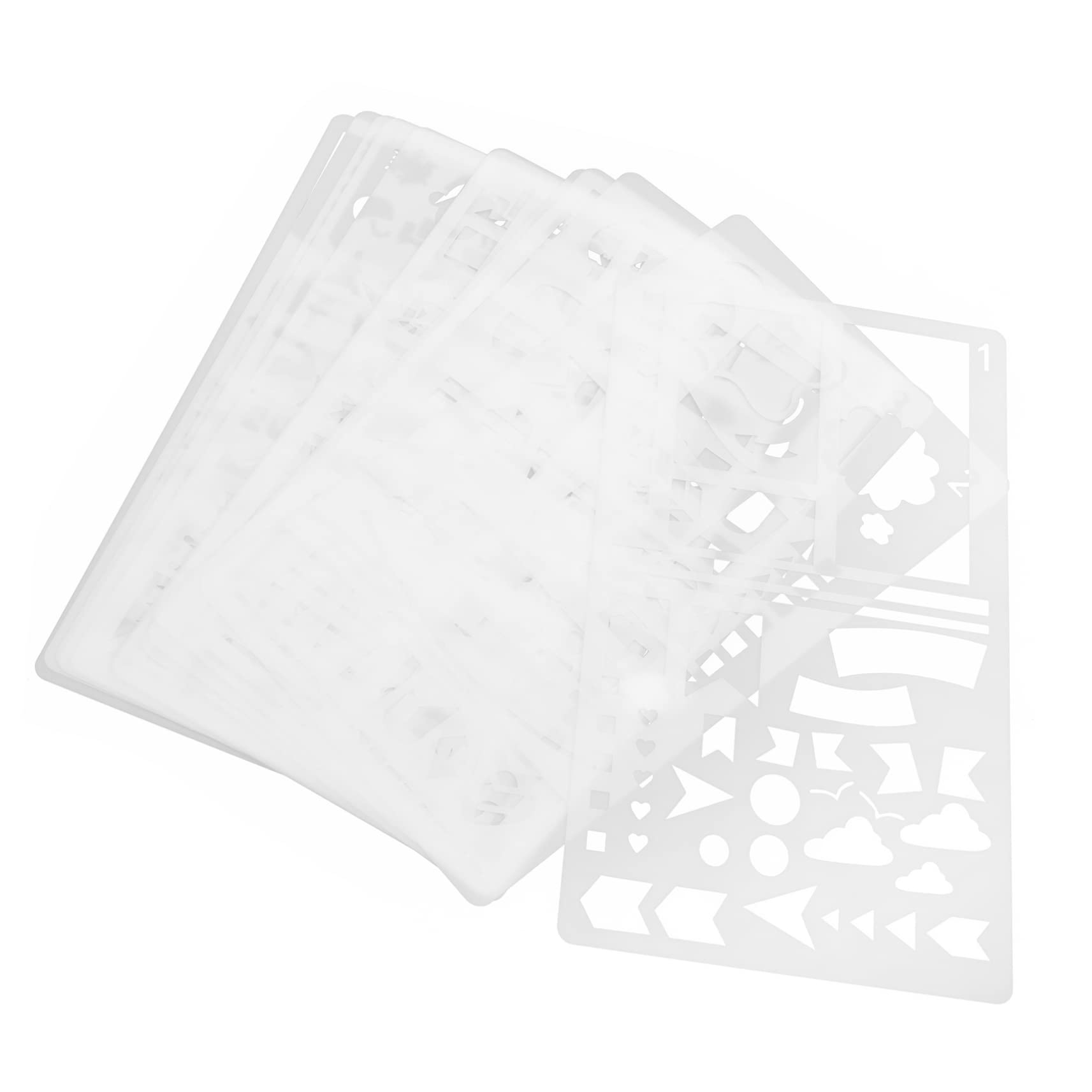 STOBOK 60pièces Pochoirs De Journal Plastique Réutilisables Pour Décoration Et Peinture Modèles Artistiques Pratiques Pour Scrapbooking Et Projets Créatifs