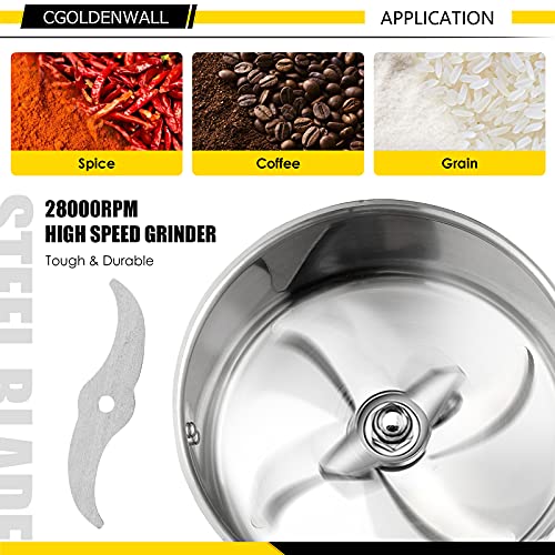 Cgoldenwall 700G Electric Grain Grinder Mill Safety Upgraded 2400W High-Speed Spice Herb Grinder Commercial Superfine Grinding Machine Dry Cereals Pulverizer Ce 110V (700G Swing Type) #TOP7
