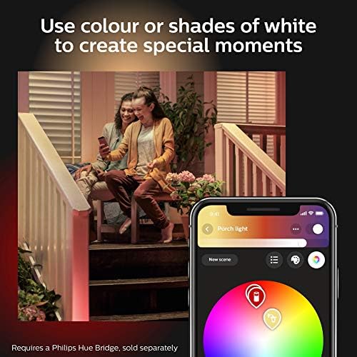 Philips Hue Econic White and Colour Ambiance LED Smart Garden Wall Light [Up Lantern], Works with Alexa, Google Assistant and Apple Homekit