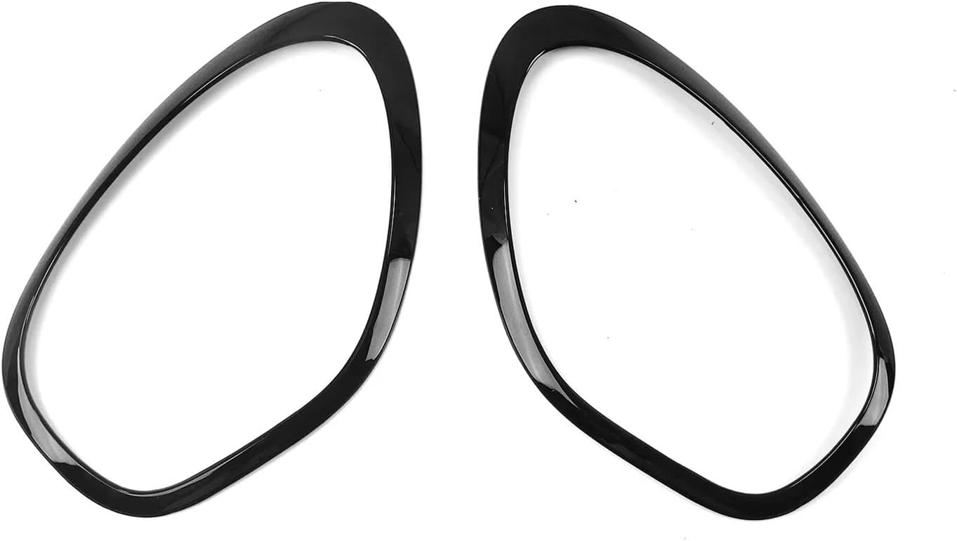 Gloss Black Car Headlight Ring Bezel Trim Surround Cover Taillight Frame Trim Kit Compatible For Mini Cooper R60 Countryman 2011-2016(1pair Front)