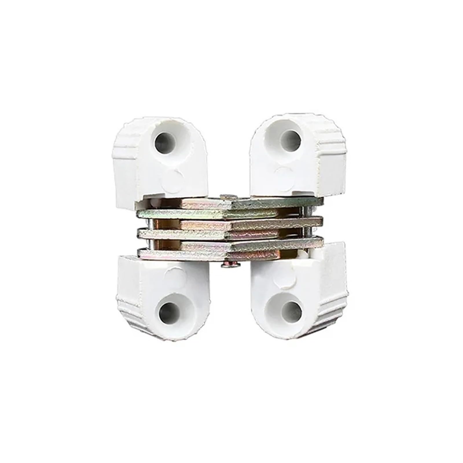 Itrhjtgp White Door Hinges 6Pcs Invisible Folding Door Barrel Cross Hinge Plastic Concealed Furniture Repair Replacement Hardware For Bathroom(White)