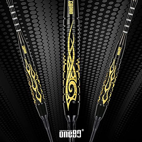 One80 Soft Tip Darts Set, 16Grams, 12 Pack Steel/Brass Barrel, With Extra Flights, Aluminum Shafts, Flight Protectors And Tool Kit #TOP2