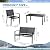 Vongrasig 4 Pieces Patio Furniture Sets,Outdoor Patio Conversation Sets with Glass Coffee Table, Small Porch Balcony Furniture, Patio Table and Chairs Set for Garden, Backyard (Black)