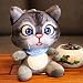 mangege Super Cute Simulazione Shorthair Cat Cat Peluche Bambola Coreana Panno Grigio Posizione Seduta 20 cm