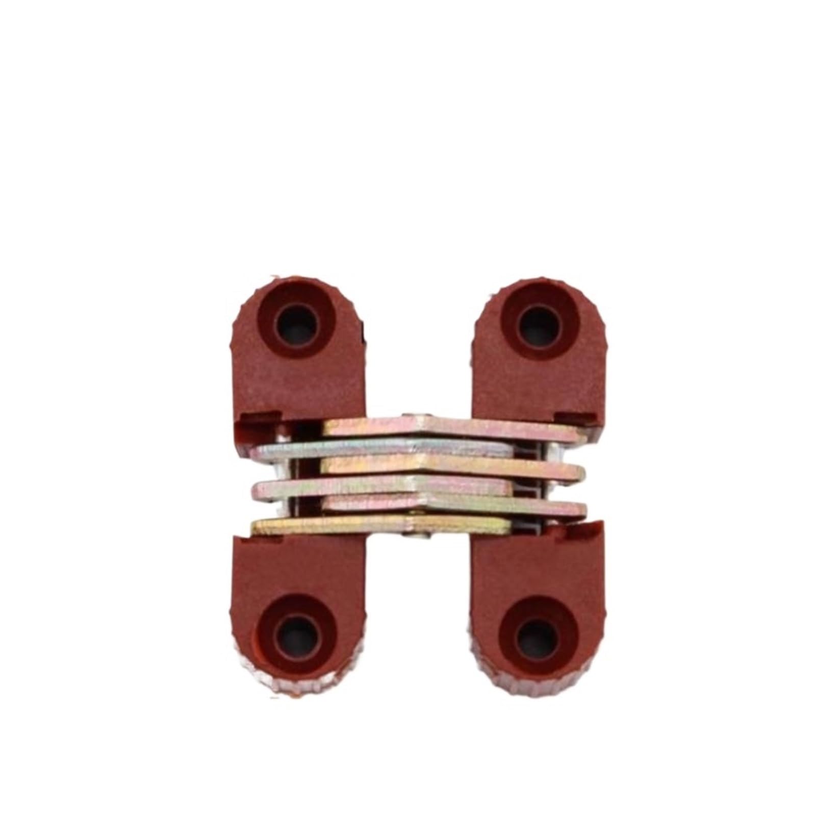 Kdhcvkz Brown 1 Piece Plastic Folding Cross Invisible Hinge 180 Degrees Thickened(Brown)