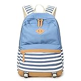 Abshoo Lightweight Canvas Backpacks for Girls School Rucksack Bookbags (Blue)