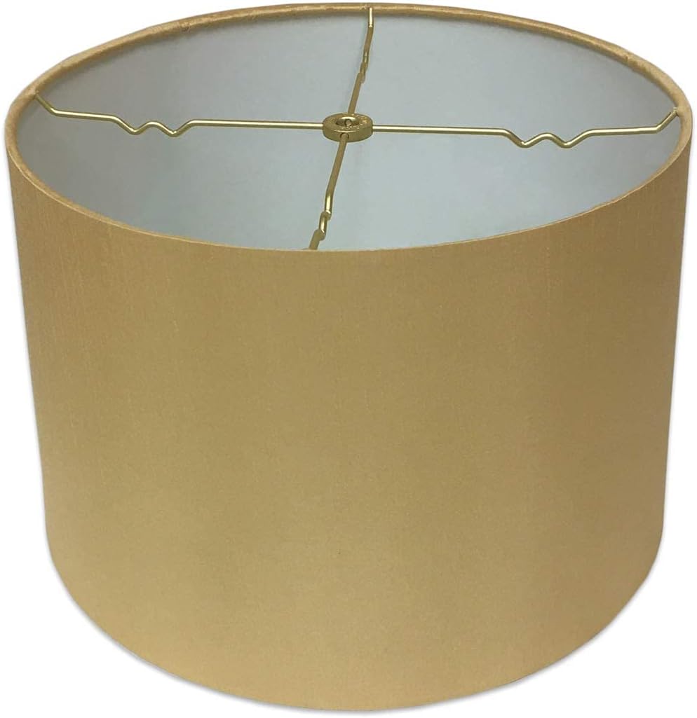 Royal Designs, Inc. Shallow Drum Hardback Lamp Shade, HB-610-14AGL, Antique Gold, 13 x 14 x 9 13 x 14 x 9 Antique Gold
