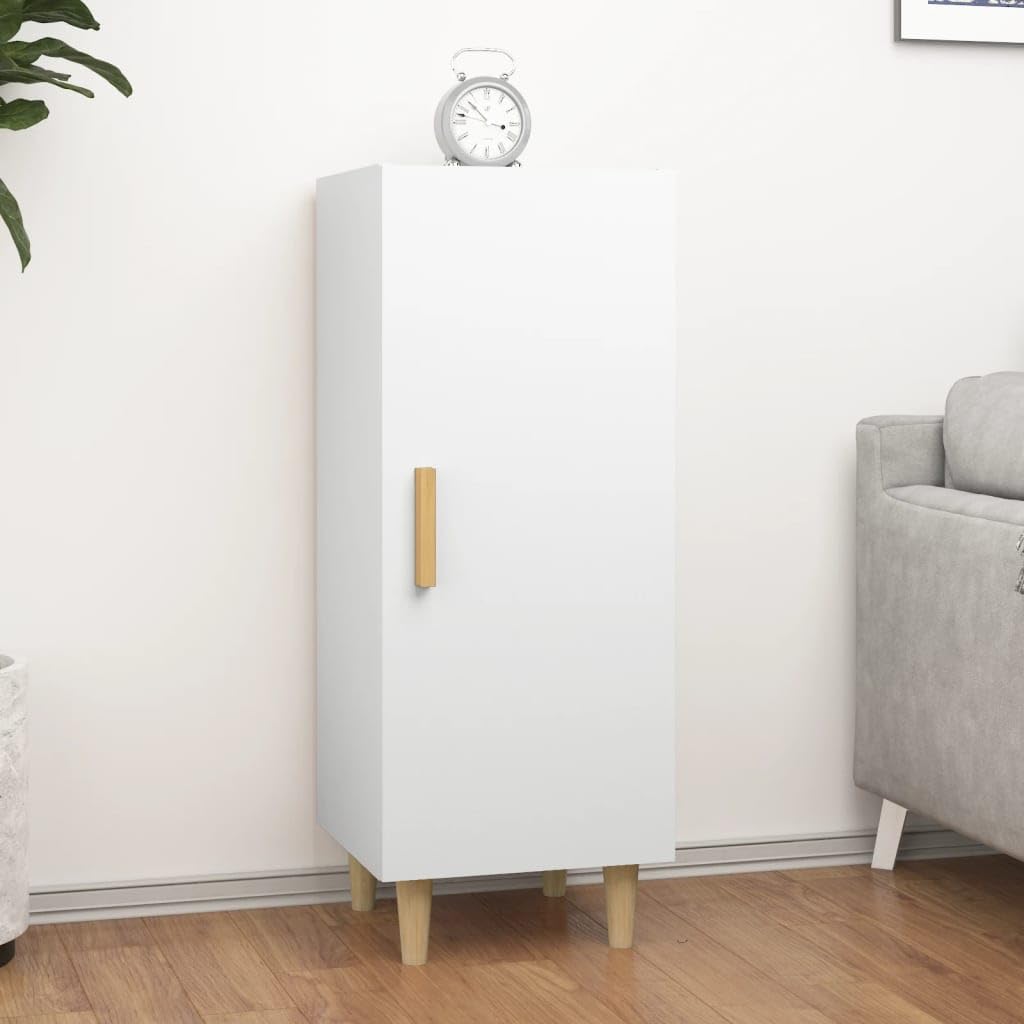 vidaXL Buffet Armoire Latérale Meuble de Rangement Organisateur de Maison Salon Salle de Séjour Intérieur Blanc 34,5x34x90 cm Bois d'Ingénierie