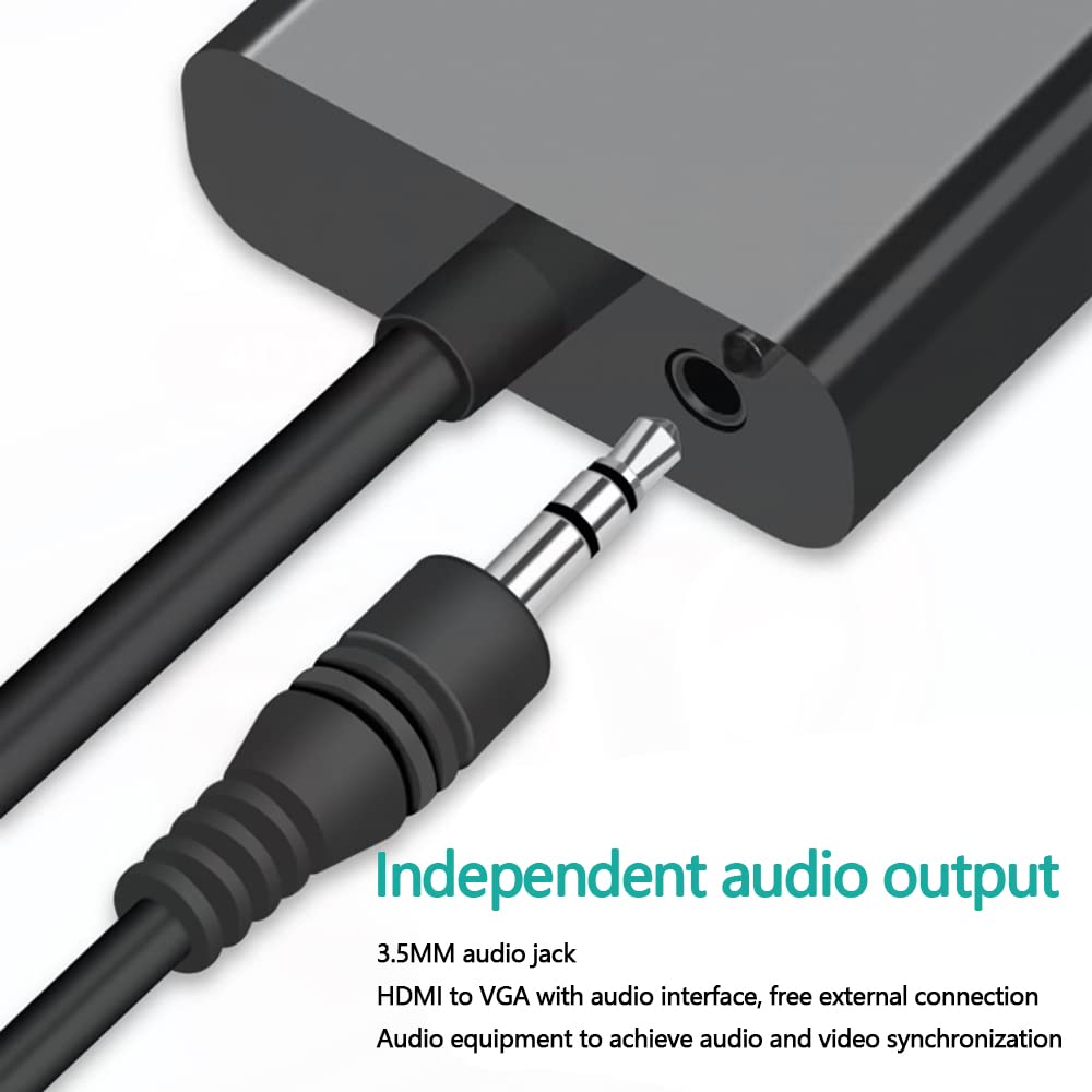 Adattatore HDMI A VGA Con Audio - Convertitore 1080p 60Hz Per PC, Laptop, Console | Cavo Da 3.5mm - Foto 2