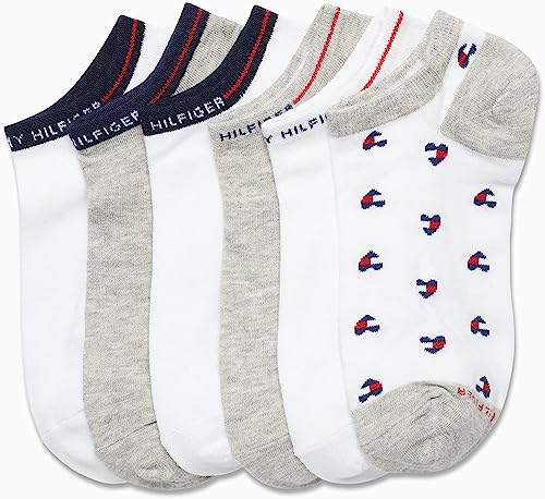 Tommy Hilfiger Womens No Show Socks - 6 Pack Soft Cotton Blend Low Cut Liner Socks for Sneakers, Loafers, Flats (Size: 4-10)4