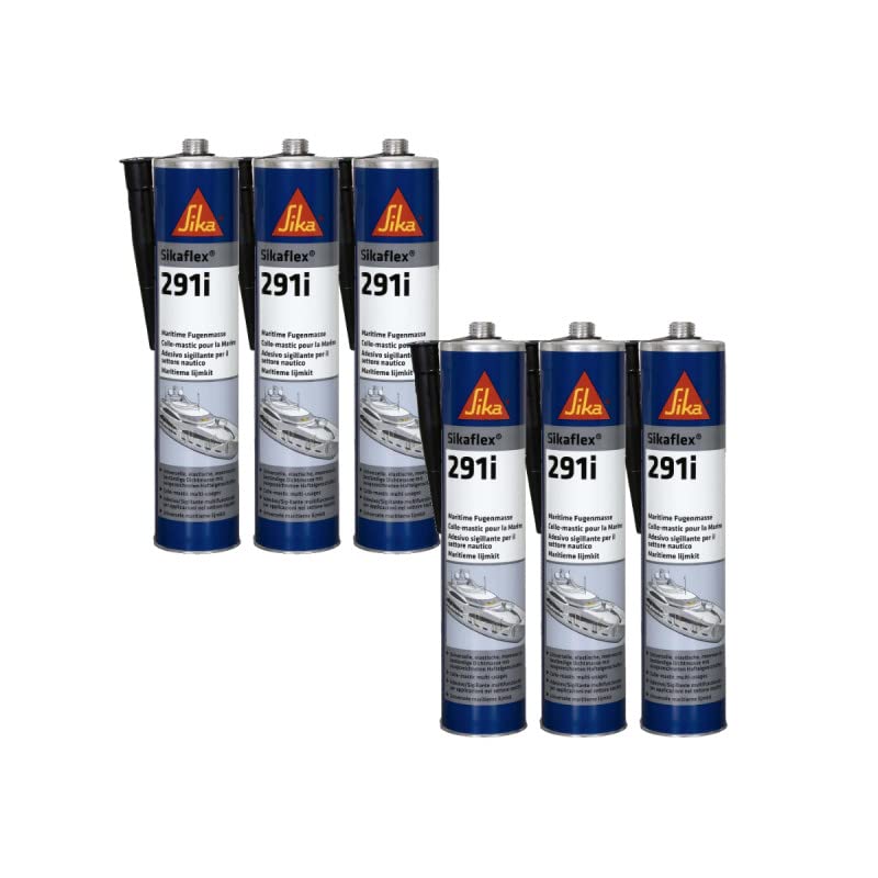 Lot de 6 colles mastic marine SIKA Sikaflex 291i - Noir - 300ml