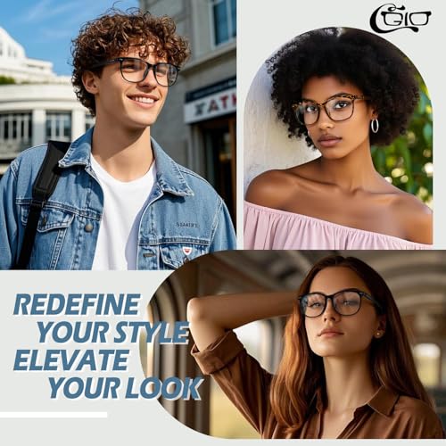 CGID Fake Glasses Clear Lens Non-Prescription Retro Oversized Frame UV400 Protection Men Women CN812