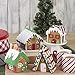 Gingerbread House kit [Set of 4] Mini Village Gingerbread Decorating House Kit Fun Holiday Activity for Kids, Ease Crafted Grooves Decor Kit; Icing/Fondant/Sugar/Candies/Jellies/Beads/Trays-15 Pcs Set