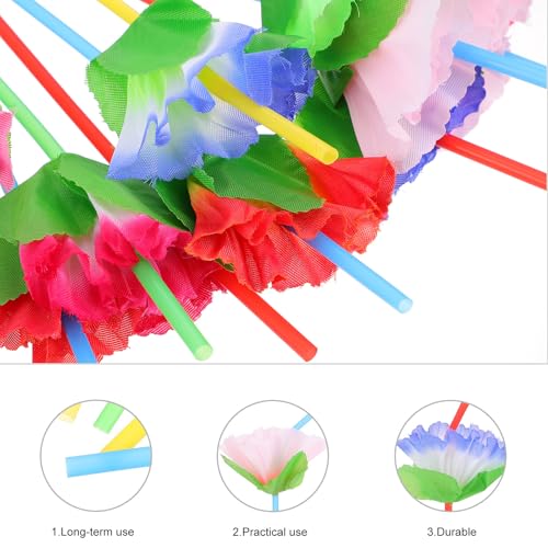 100 Pitillos plásticos coloridos desechables flexibles 24 cm miniatura 3