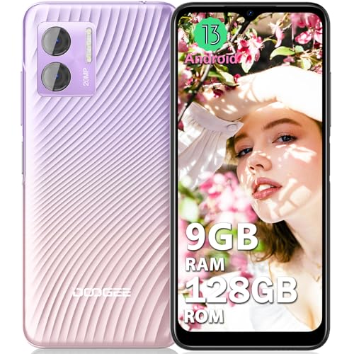 DOOGEE N50S [2024] Teléfono Móvil Libres 9GB RAM+128GB ROM(TF 1TB), 20MP AI Cámara, 6,52 Pulgadas HD+ Smartphone Android 13, 4200mAh Batería, 4G Dual SIM/Octa Core/OTG/GPS/Face ID