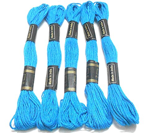 Image of Goelx Skein Embroidery Thread Floss /Jewelry Making Craft Thread Pack of 25 Skeins - Sky Blue