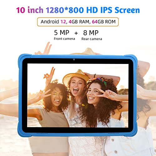 CWOWDEFU Kinder Tablet 10 Zoll, Android 12 Kinder Tablet mit 5G WiFi+ AX WiFi6, 4GB RAM+64GB ROM,1280 * 800 HD Display,6000 mAh,Kindersicherung,5+8MP Kamera,Bluetooth5.0, Stylus Pen(Blau) – Bild 5