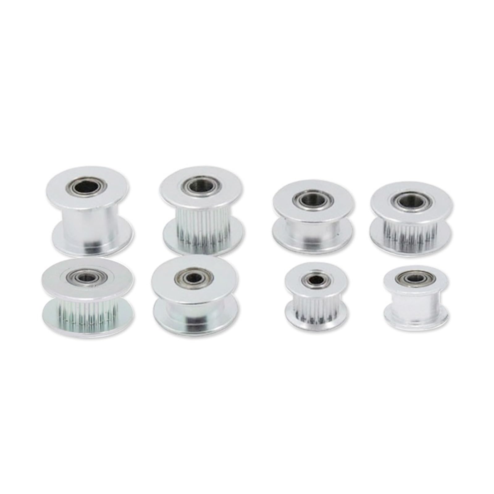 NURII 10 poleas de sincronización tensora GT2, 16 Dientes, 20 Dientes, diámetro de Rueda de 3,5 mm, Aluminio Plateado, Ancho de Engranaje 2GT 6,10 mm (Size : 20teeth W6 B5 with Teeth)