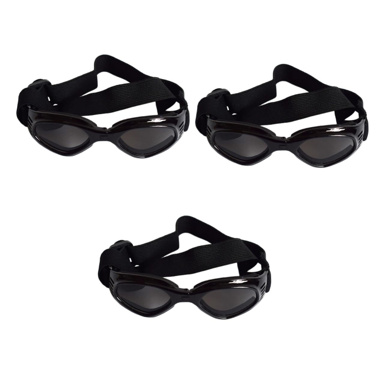 Didiseaon 3pezzi Occhiali Da Sole Per Animali Domestici Occhiali Protettivi Per Cani e Gatti Design Ventilato Protezione Uv Regolabili Colore Nero