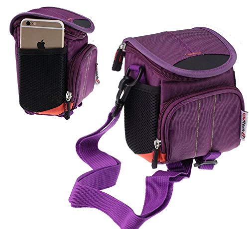 Navitech Purple Protective Portable Handheld Binocular Case and Travel Bag Compatible With Kowa Genesis 44 Prominar 8.5x44 (with Belt and Shoulder Strap)