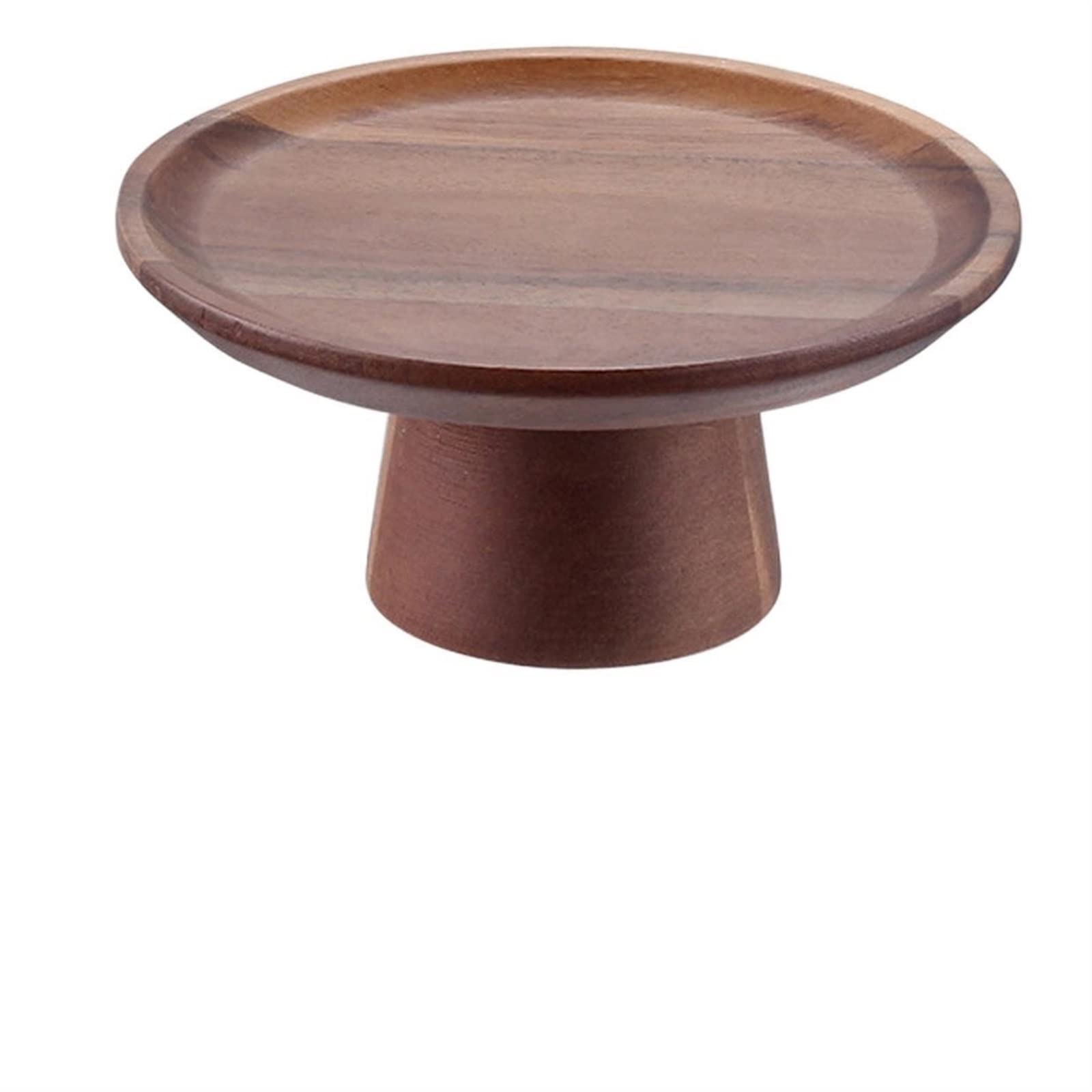JINGYAN Breakfast Trays Wood Cake Stand Dessert Display Plate Cakes Holder Serving Tray High Pedestal for Table Desserts Shower Pies(Small)