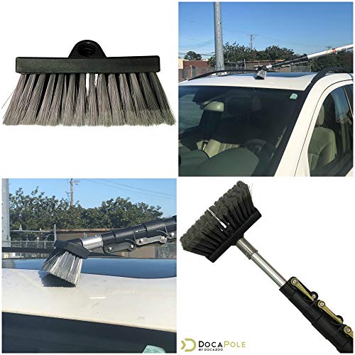 Docapole Soft Bristle Scrub Brush And Deck Brush Extension Pole Attachment | Long Handle Scrub Brush And Car Wash Brush For House Siding, Deck, Car, Truck, Rv And More (Telescopic Pole Not Included) #TOP5
