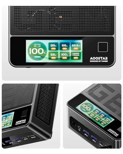 Image of AOOSTAR GEM12 + PRO AMD R7 PRO 8845HS Mini PC, Without RAM /SSD /OS Mini Gaming PC with OCULINK, Radeon 780M Graphics, Supports Fingerprint Unlock, Mini Desktop Computer for Home Office Gaming