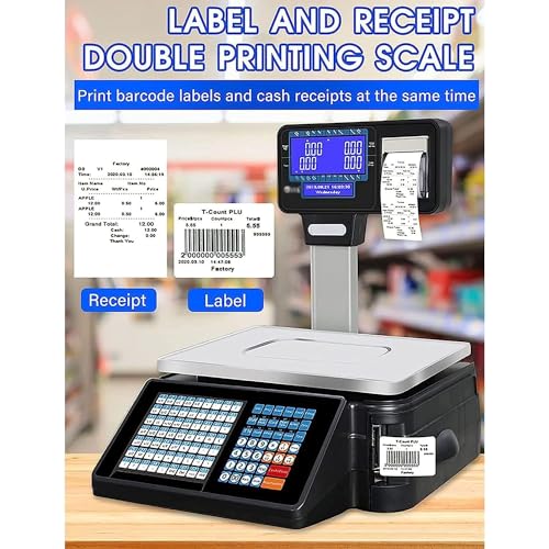 Báscula electrónica con impresora y pantalla LCD doble miniatura 2