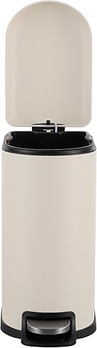 Vista 32 de happimess HPM1009C Roland Mini 2.6-Gallon Step-Open Trash Can with Soft-Close Lid, Modern, Minimalistic, Fingerprint Proof for Home, Kitchen, White
