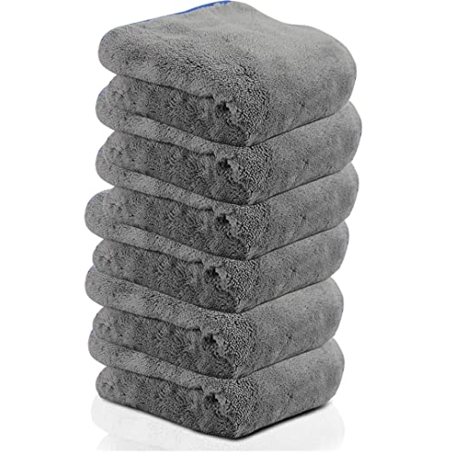 Image of Auto Hub 400 GSM, Microfiber Double Layered Cloth 30x40 Cms 6 Piece (Grey) Cloth Set, Extra Thick Microfiber Cleaning Cloths Perfect for Bike, Auto, Cars Both Interior and Exterior.