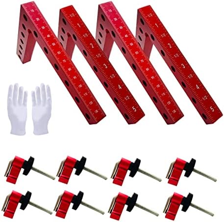 Corner Clamp 90 Degree Clamp, 4pk Right Angle for Woodworking,5.5"x 5.5" Aluminum Alloy Woodworking Corner Clamps for Picture Frame, Cabinet, Drawers-5.5inch（14 * 14cm）