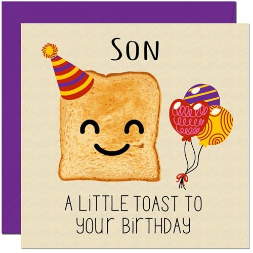 Son Birthday Card - A Little Toast - Funny Birthday Cards for Son