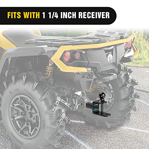 Image of Nilight 3 in 1 ATV UTV Multi Hitch Mount Fits 1-1 /4 inch Receiver with 2 inch Ball Hitch Rated 2000 LBS Winch Strap Loop Rated 5000 LBS (Pack of 4)