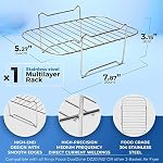 [2-Pack] Air Fryer Rack for Ninja Foodi DZ201/DZ401 | Stainless Steel Multi-Layer Rectangle Stackable Dehydrator Rack | Accessories Compatible with Ninja Foodi Double Basket Air Fryers