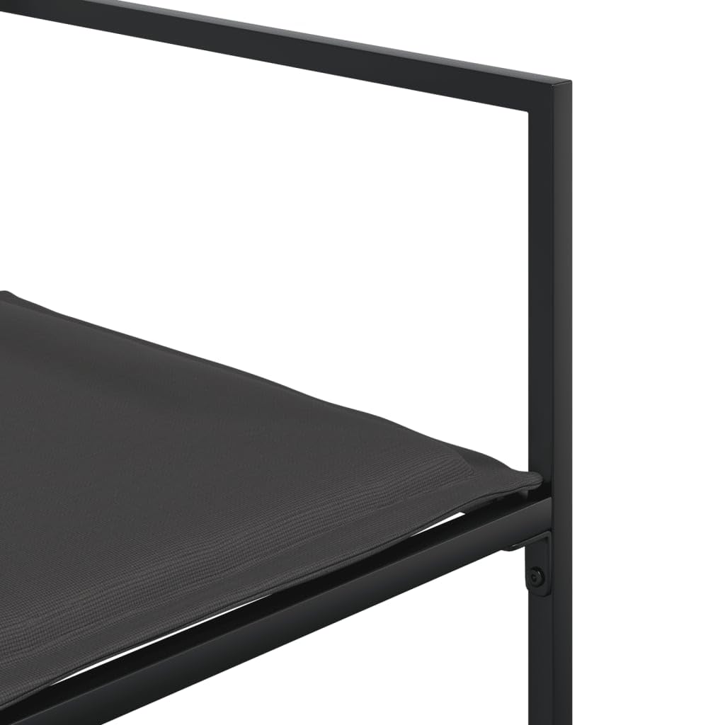 ShGaxin 3295074 - Set da pranzo da giardino con cuscini in textilene nero, set tavolo e sedie da giardino, tavolo da terrazza all'aperto e sedie, set da giardino, mobili da esterno