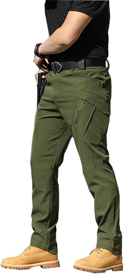THWEI Mens Tactical Cargo Pants Water Resistant Hiking Pants with No Belt Army Green XL - Image 2