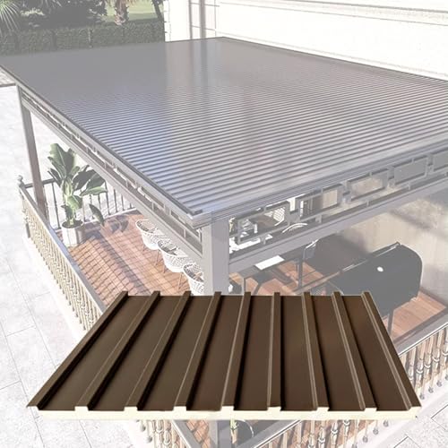 Casas móviles con láminas para techos de metal, paneles ondulados marrón de 1,4 metros y 4,6 pies