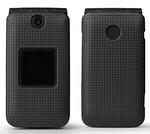 Case For Alcatel Go Flip V, Nakedcellphone [Black] Protective Snap-On Cover [Grid Texture] For Alcatel Go Flip, Myflip 4G, Quickflip, At&T Cingular Flip 2, (A405Dl, 4051S, 4044, A405) #TOP4