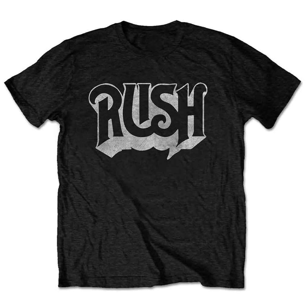 Rock Off Officially Licensed Products Men's Black Rush Classic Band Logo T Shirt Xl