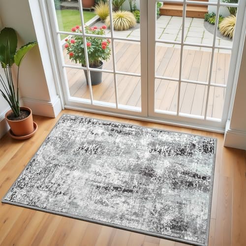 Tapete decorativo moderno gris oscuro 2x3 miniatura 1
