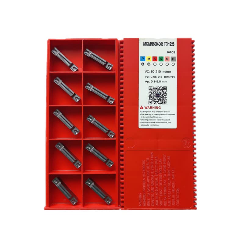 HIERRO ROOT Ranurado Carburo Insertos MGMN200-DR, MGMN300-DR, MGMN400-DR, MGMN500, -DR, TG1225 CNC Metal Torneado Herramientas Ranurado Carburo Insertos para MGEHL PARA P.M.K (MGMN500-DR TG1225, 125, 1)