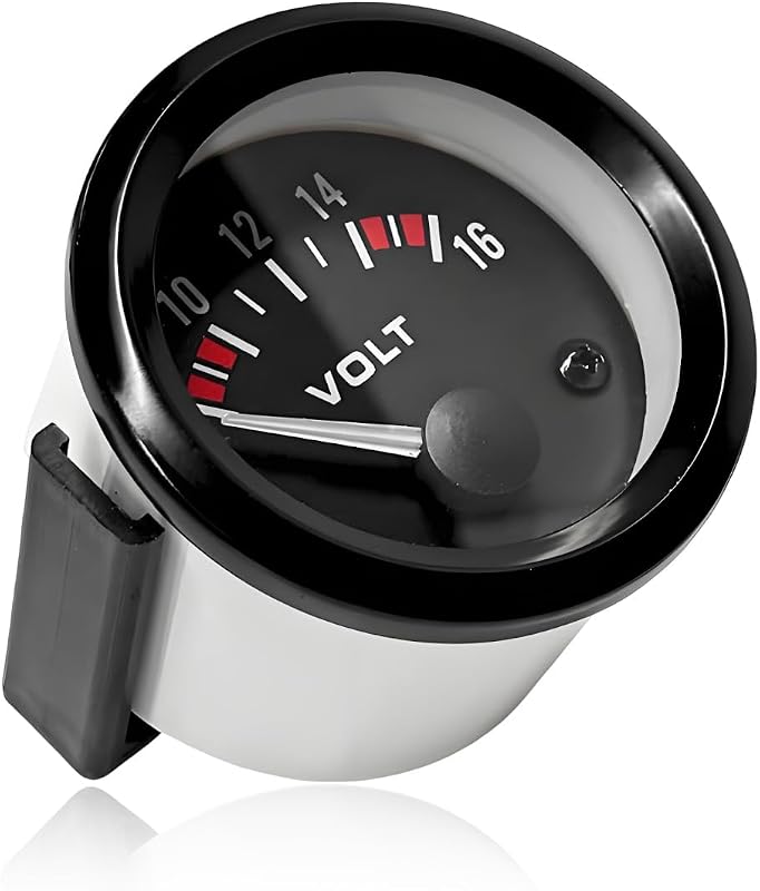 Voltímetro automotivo SHMZK 12 V com iluminação LED branca, 8–16 V, 52 mm – 1 unidade