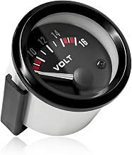 Car Voltage Meter Gauge, 12V 52mm/2in 8~16V Car Voltage Tester with White LED Light Dial, Universal Pointer Meter Gauge Voltmeter Fits for Most Vehicles, Car Accessories