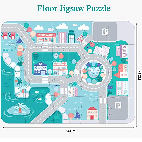 Umbresen UMBRESEN027 115 Pcs Wooden City Building Blocks Set, Colorful Stacking Preschool Educational Toys thumb #5