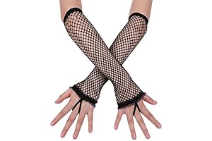 Kids Fishnet Fingerless Long Party Gloves